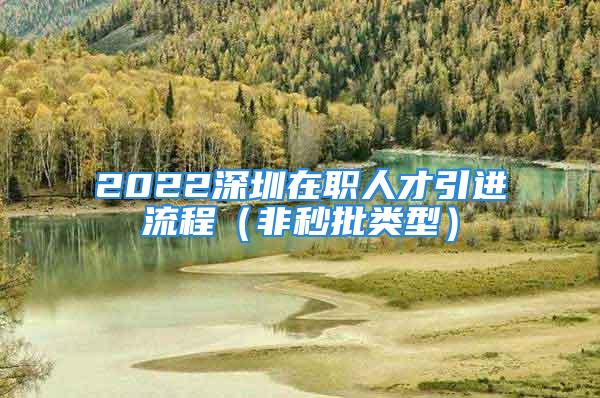 2022深圳在职人才引进流程（非秒批类型）