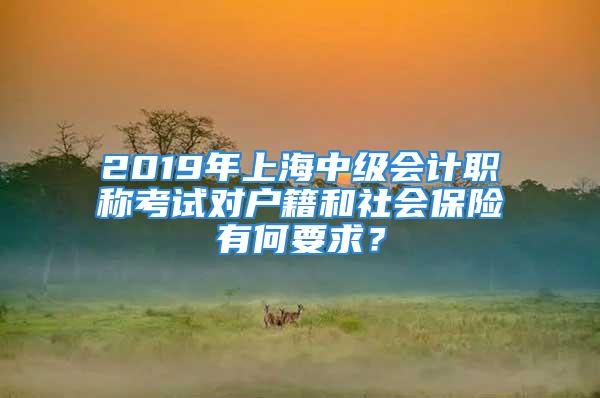 2019年上海中级会计职称考试对户籍和社会保险有何要求？