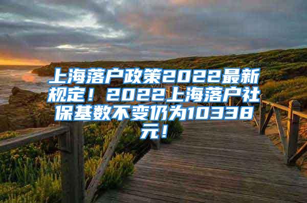 上海落户政策2022最新规定！2022上海落户社保基数不变仍为10338元！