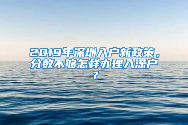 2019年深圳入户新政策，分数不够怎样办理入深户？