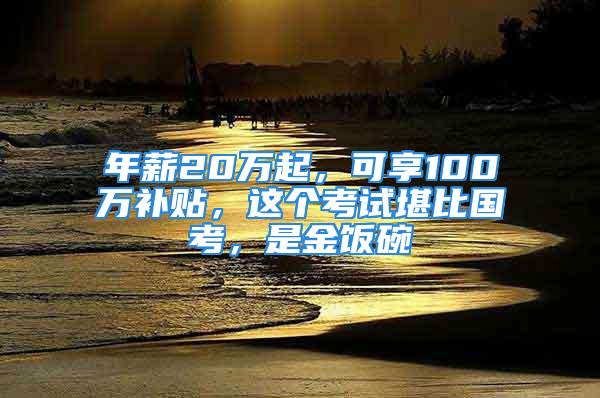 年薪20万起，可享100万补贴，这个考试堪比国考，是金饭碗