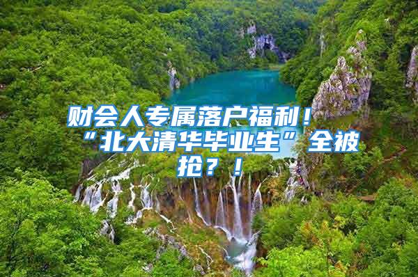 财会人专属落户福利！“北大清华毕业生”全被抢？！