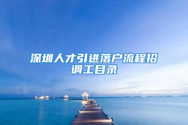 深圳人才引进落户流程招调工目录