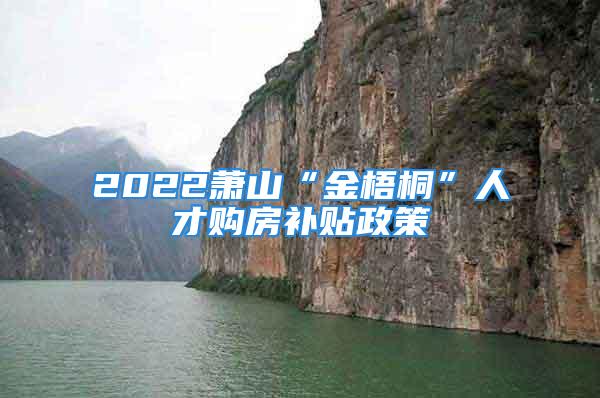 2022萧山“金梧桐”人才购房补贴政策