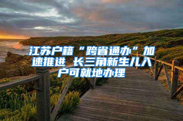 江苏户籍“跨省通办”加速推进 长三角新生儿入户可就地办理