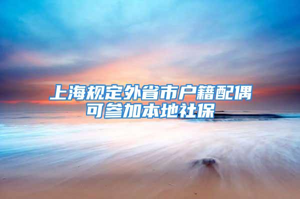 上海规定外省市户籍配偶可参加本地社保