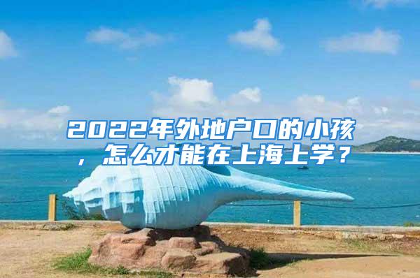 2022年外地户口的小孩，怎么才能在上海上学？