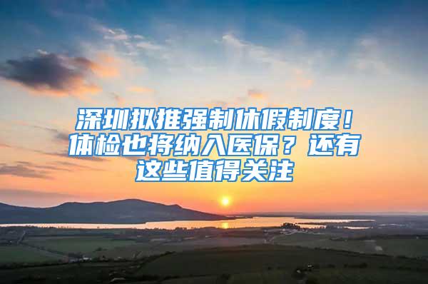 深圳拟推强制休假制度！体检也将纳入医保？还有这些值得关注