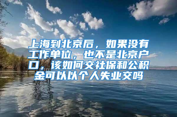 上海到北京后，如果没有工作单位，也不是北京户口，该如何交社保和公积金可以以个人失业交吗