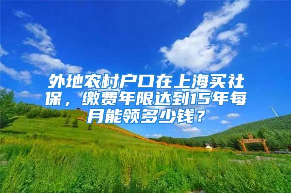 外地农村户口在上海买社保，缴费年限达到15年每月能领多少钱？