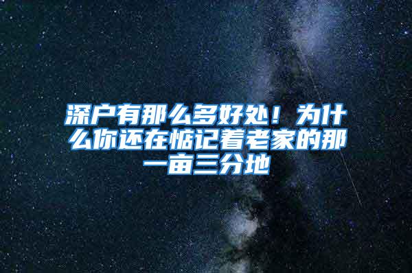 深户有那么多好处！为什么你还在惦记着老家的那一亩三分地