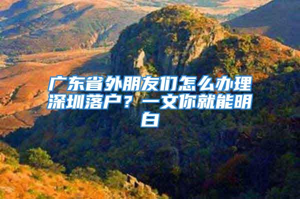 广东省外朋友们怎么办理深圳落户？一文你就能明白