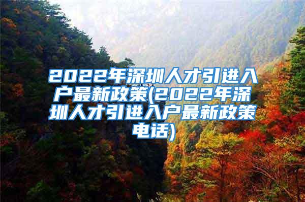 2022年深圳人才引进入户最新政策(2022年深圳人才引进入户最新政策电话)