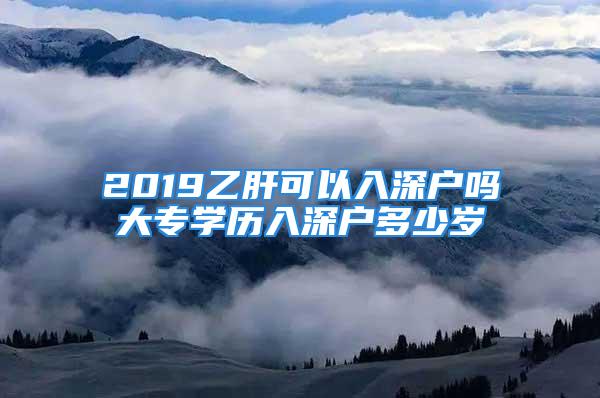 2019乙肝可以入深户吗大专学历入深户多少岁