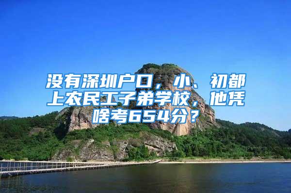 没有深圳户口，小、初都上农民工子弟学校，他凭啥考654分？