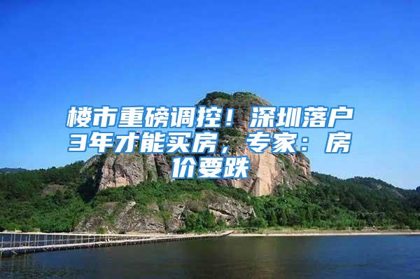 楼市重磅调控！深圳落户3年才能买房，专家：房价要跌