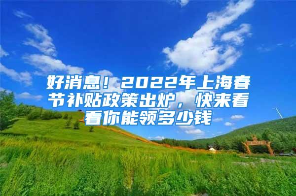 好消息！2022年上海春节补贴政策出炉，快来看看你能领多少钱