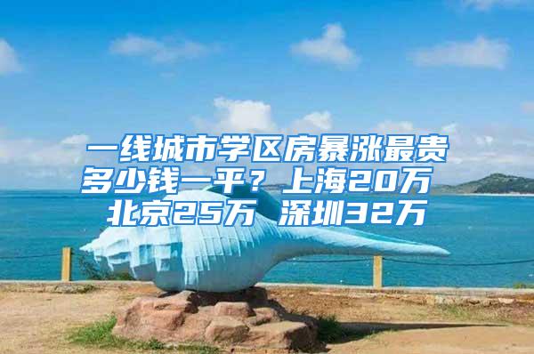 一线城市学区房暴涨最贵多少钱一平？上海20万 北京25万 深圳32万