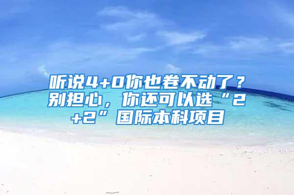 听说4+0你也卷不动了？别担心，你还可以选“2+2”国际本科项目