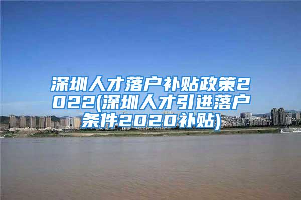 深圳人才落户补贴政策2022(深圳人才引进落户条件2020补贴)