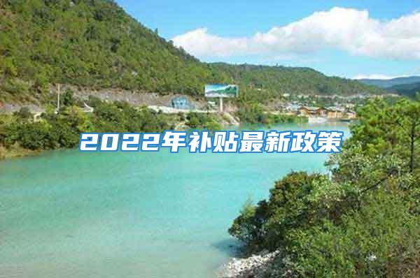 2022年补贴最新政策