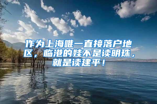 作为上海唯一直接落户地区，临港的娃不是读明珠，就是读建平！