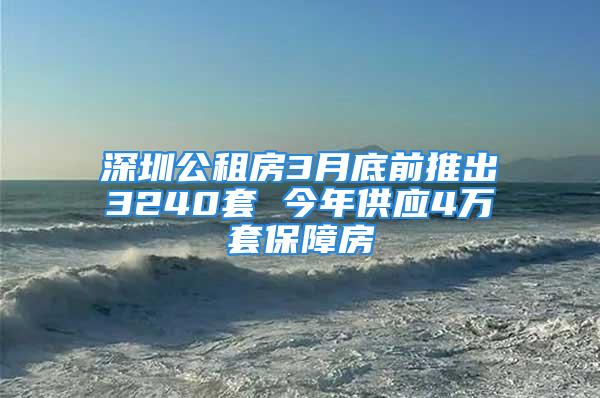 深圳公租房3月底前推出3240套 今年供应4万套保障房