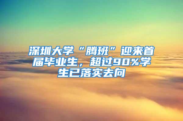 深圳大学“腾班”迎来首届毕业生，超过90%学生已落实去向