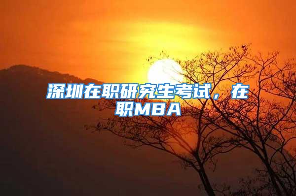 深圳在职研究生考试，在职MBA