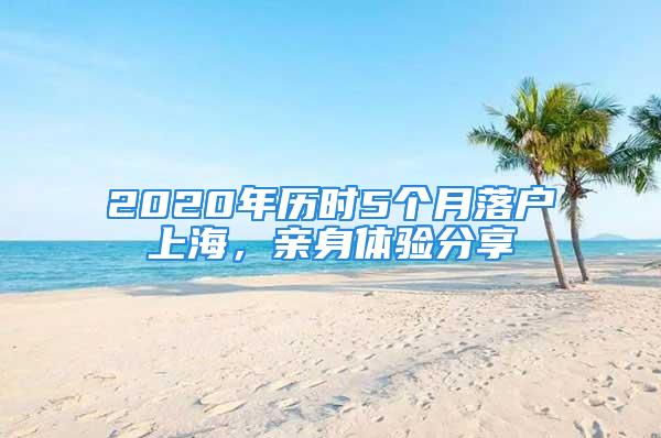 2020年历时5个月落户上海，亲身体验分享