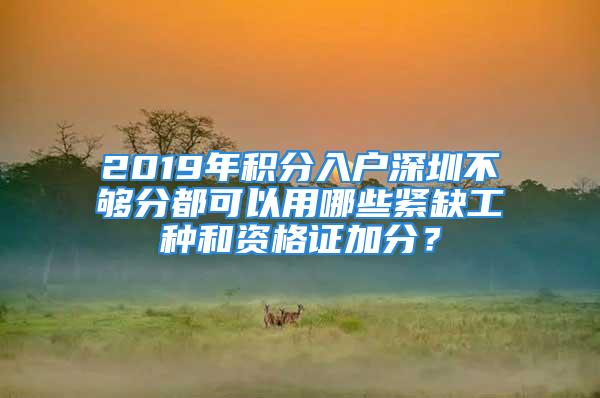 2019年积分入户深圳不够分都可以用哪些紧缺工种和资格证加分？