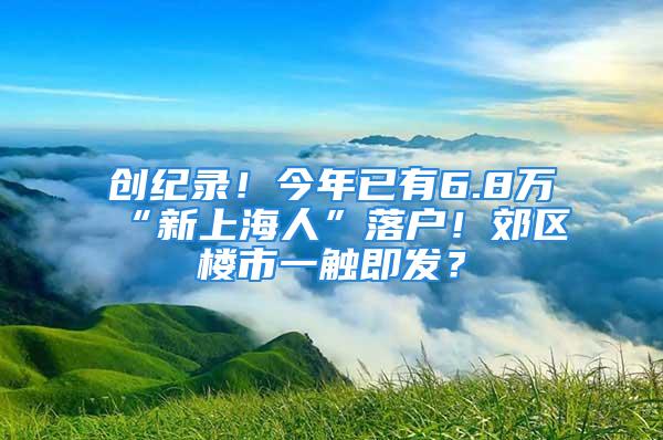 创纪录！今年已有6.8万“新上海人”落户！郊区楼市一触即发？