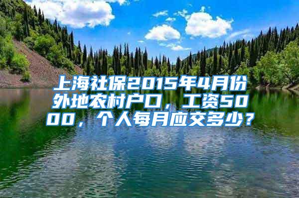 上海社保2015年4月份外地农村户口，工资5000，个人每月应交多少？