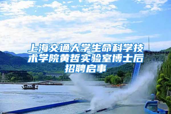 上海交通大学生命科学技术学院黄哲实验室博士后招聘启事