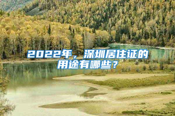 2022年，深圳居住证的用途有哪些？