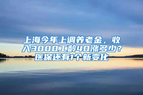 上海今年上调养老金，收入3000工龄40涨多少？医保还有1个新变化