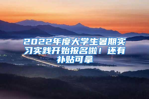 2022年度大学生暑期实习实践开始报名啦！还有补贴可拿→