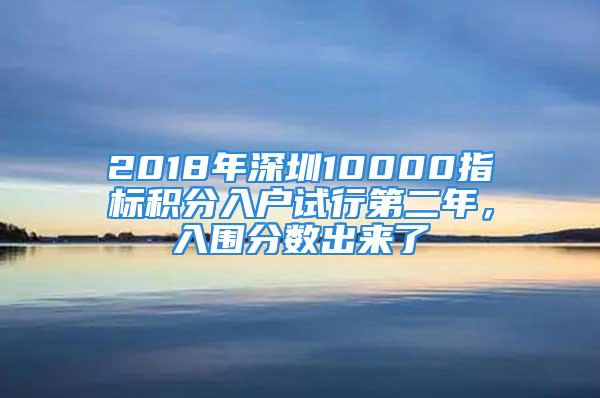 2018年深圳10000指标积分入户试行第二年，入围分数出来了