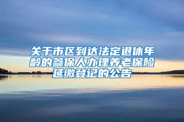 关于市区到达法定退休年龄的参保人办理养老保险延缴登记的公告