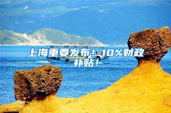 上海重要发布！10%财政补贴！