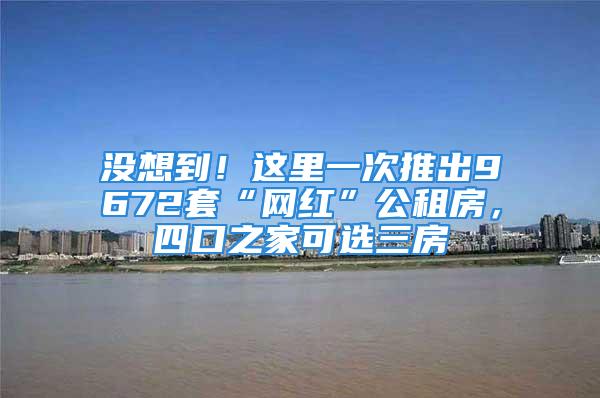 没想到！这里一次推出9672套“网红”公租房，四口之家可选三房