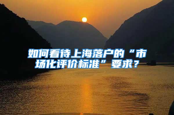 如何看待上海落户的“市场化评价标准”要求？