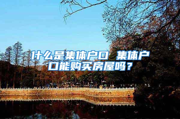 什么是集体户口 集体户口能购买房屋吗？