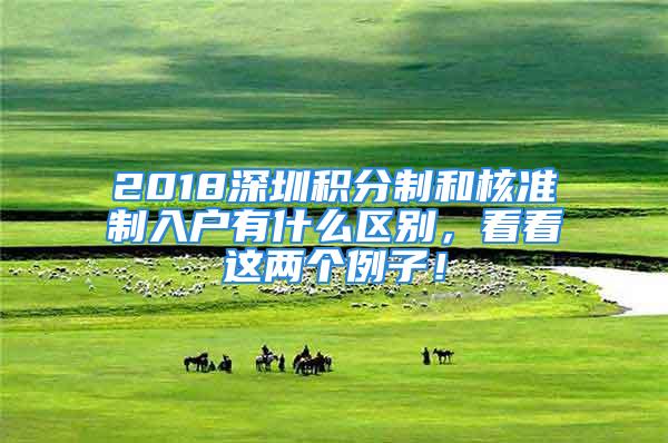 2018深圳积分制和核准制入户有什么区别，看看这两个例子！