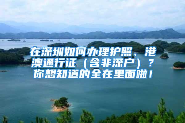 在深圳如何办理护照、港澳通行证（含非深户）？你想知道的全在里面啦！