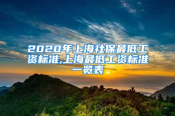 2020年上海社保最低工资标准,上海最低工资标准一览表