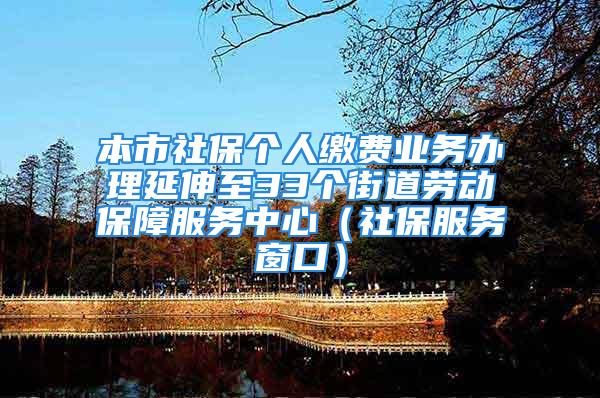 本市社保个人缴费业务办理延伸至33个街道劳动保障服务中心（社保服务窗口）