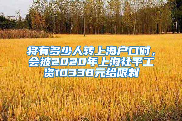 将有多少人转上海户口时，会被2020年上海社平工资10338元给限制