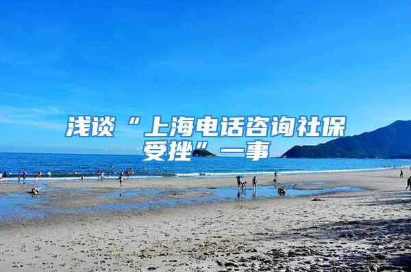 浅谈“上海电话咨询社保受挫”一事