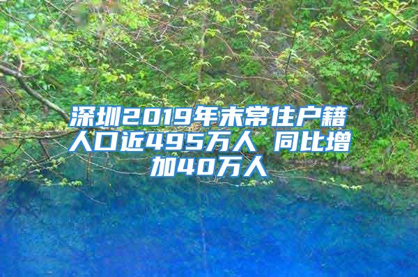 深圳2019年末常住户籍人口近495万人 同比增加40万人